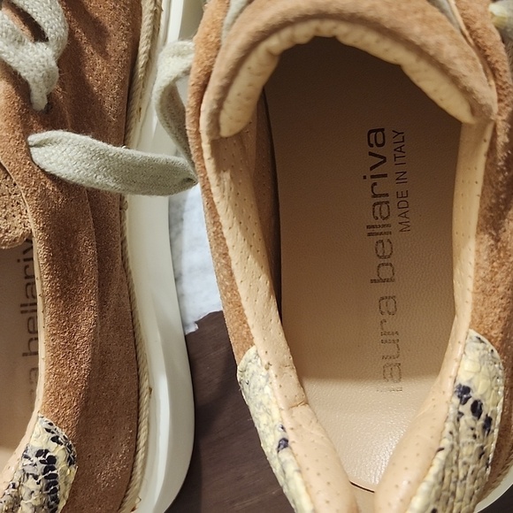 Laura Billariva Men's Tan Suede Sneakers. Made Italy - Picture 3 of 12